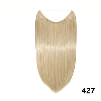 S-noilite 20 inches Invisible Wire No Clips in Hair Extensions Secret Fish Line Hairpieces Silky Straight Synthetic