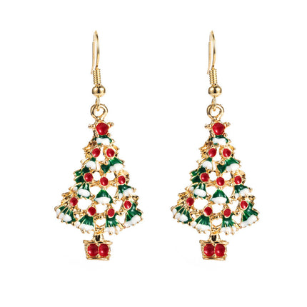 New  Series Asymmetric Christmas Tree Snowflake Earrings