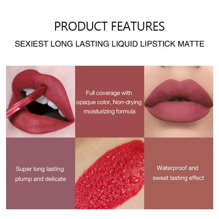 Non-sticky cup matte liquid lipstick set gift box