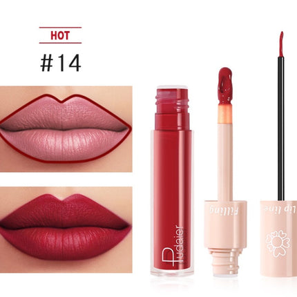 Pudaier Dubbele Lipstiffie Lipglans Vloeibare Lipstiffie