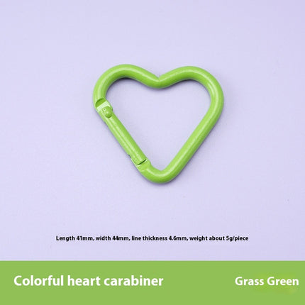 Love Heart Climbing Button Carabiner Heart-shaped Aluminum Alloy DIY Water Bottle Buckle Keychain Accessories