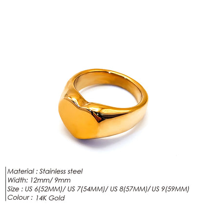 Loving-Heart 18K Vergulde Vlekvrye Staal Ring Vir Vroue