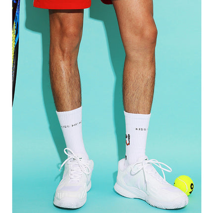 Serve Pattern Couple Towel Bottom Athletic Socks