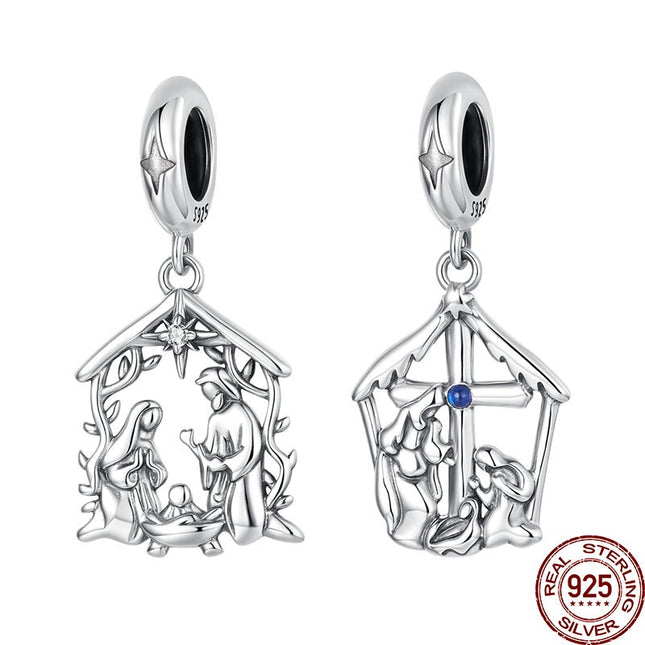 Hanger S925 Sterling Silwer Gelukkige Gesin selfdoen Juweliersware Toebehore Krale
