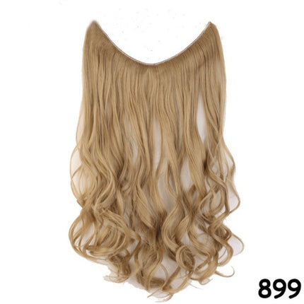 S-noilite 20 inches Invisible Wire No Clips in Hair Extensions Secret Fish Line Hairpieces Silky Straight Synthetic