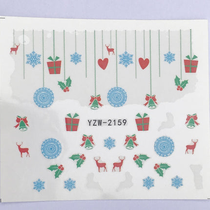 Explosion models Christmas series water transfer nail stickers nail stickers full stickers nail jewelry watermark stickers