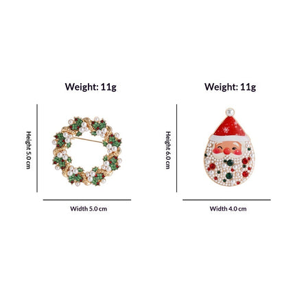 Diamond-encrusted Christmas Wreath Brooch For Clothing