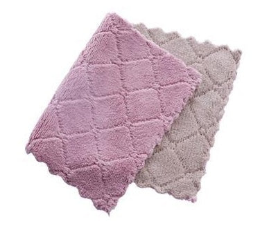 Bedrukte Tweekleur Dubbelzijdige Absorberende Skottelgoedlap Kleefwerende Olie Handdoek Verdikking Vee Tafeldoek Kombuisvadoek