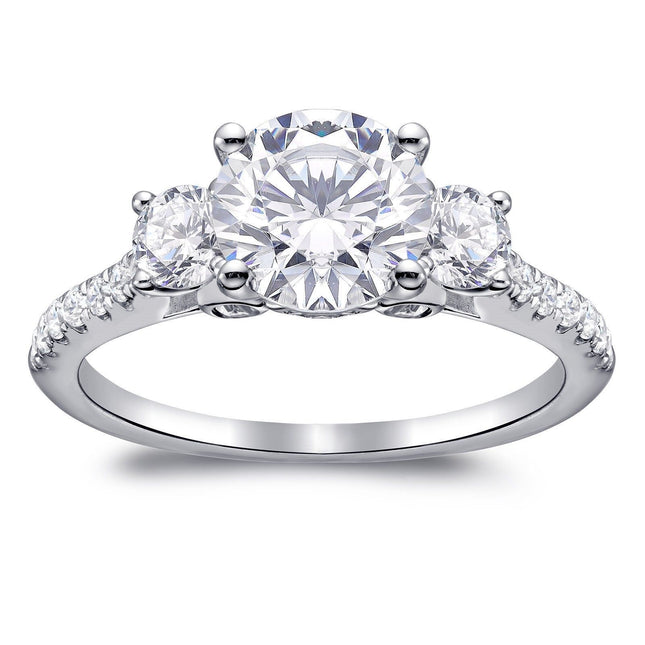 Drie Ronde Diamant Sirkoonringe
