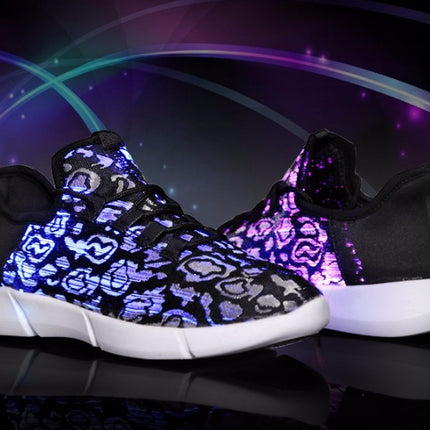 Fiber Optic LED Shoes USB Recharge Glowing Sneakers Man Llight Up Shoes