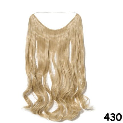 S-noilite 20 inches Invisible Wire No Clips in Hair Extensions Secret Fish Line Hairpieces Silky Straight Synthetic
