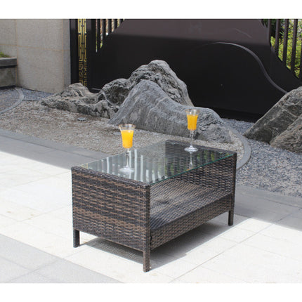 Buite Patio Meubels Koffietafel Met Deursigtige Getemperde Glas
