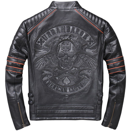 Harley Regte Leer Klere Mans Motorfiets Ry Motorfiets Klere Slank Pas
