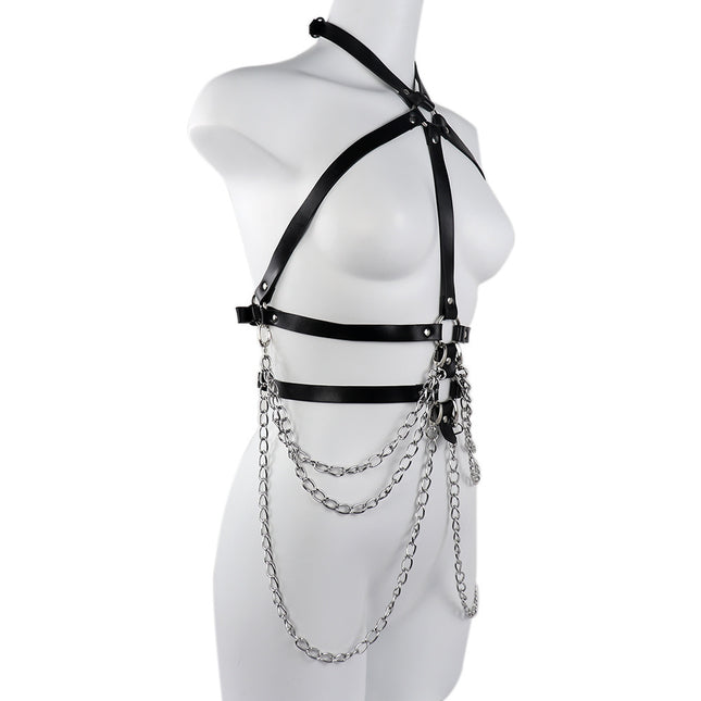 Multi-layer Chain High Neck Cami Belt Strap