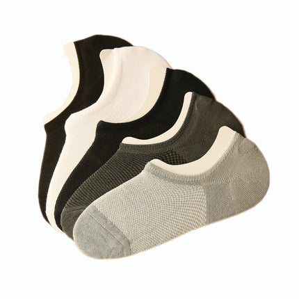 Summer Men's Bamboo Fiber Mesh Invisible Boat Socks