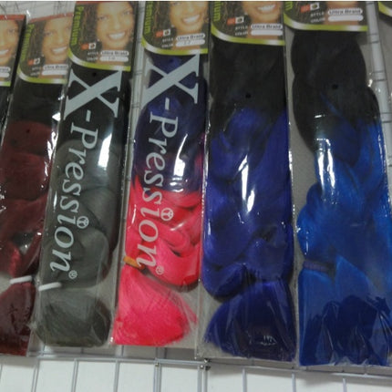 Black wig plaits colored gradient large plaits jumbo braid high heat silk