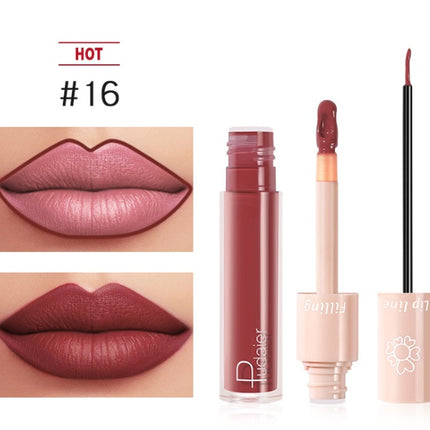 Pudaier Dubbele Lipstiffie Lipglans Vloeibare Lipstiffie