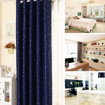 Star print perforated finished curtain