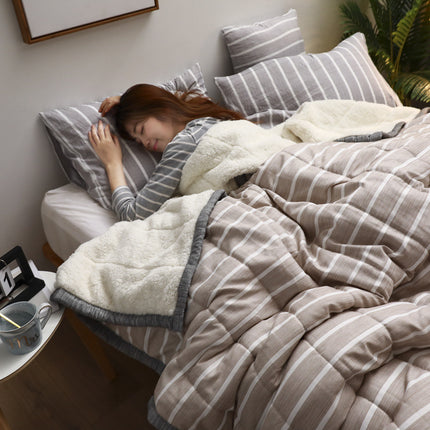 Vlieskomberse en -gooikomberse Dik Warm Winterkomberse Tuis Super Sagte Duvet Luukse Effekleurige Komberse op Dubbelbeddegoed