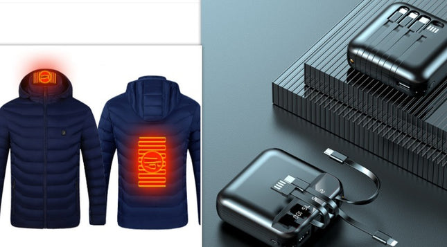 New Heated Jacket Coat USB Electric Jacket Cotton Coat Heater Thermal Clothing Heating Vest Men's Clothes Winter