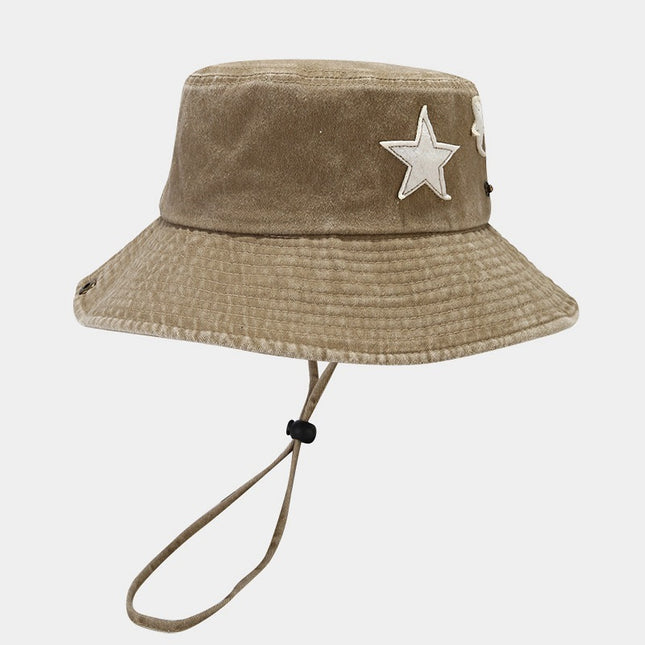 Western Denim Wind Pentagram Washed Old Mountaineering Sun Hat