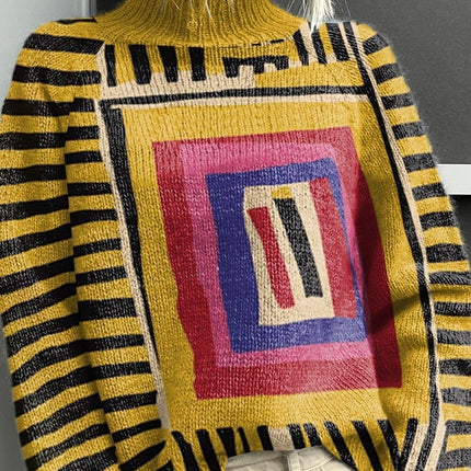 Christmas Abstract Printing Casual Cloak Coat Cardigan Sweater