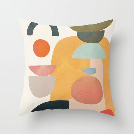 Abstrakte geometriese portret kussingsloop huisbank kussing kussinghoes