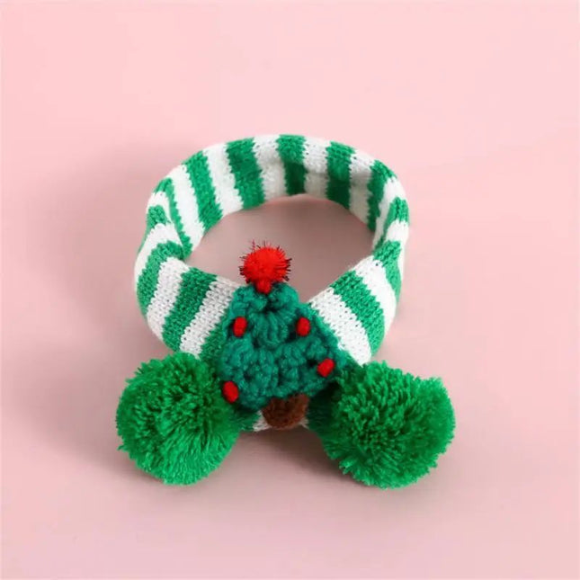 Accessories Adjustable Small Puppy Winter Warm Dog Cat Christmas Knitted Scarf Collar Kitten Scarves Pet Clothes For Chihuahua