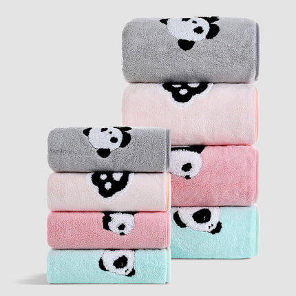 Koraalfluweel Panda Borduurwerk Oortreksels Sag En Absorberend