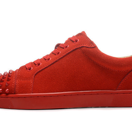 Low-cut frosted-toe spiked sneakers