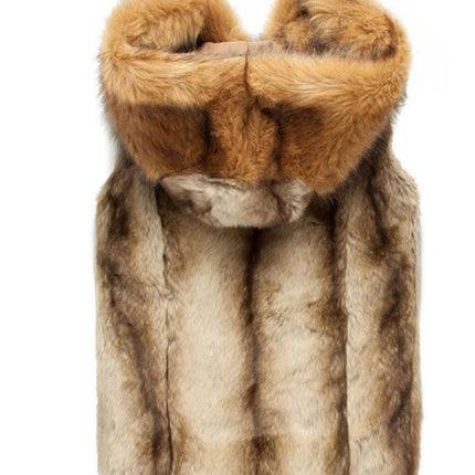 Hooded Faux Fur Vest