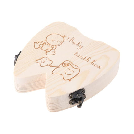 Wooden Baby Tooth Box Organizer Deciduous Teeth Storage