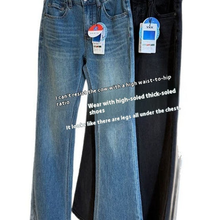 Goddess Long Legs Bootcut Trousers High Waist Slimming Slim Micro Elastic Small Horn
