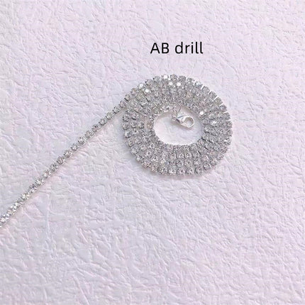 Gevlegde Haar Ketting Hip Hop Styl Blink Strass
