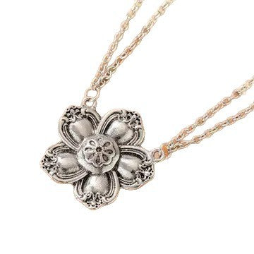 Retro Boheemse Skeppende Blomhangertjie-ketting