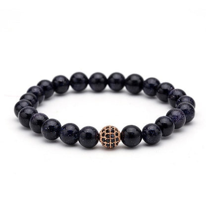 Natural stone micro crown inlaid copper bracelet white Zircon Bracelet beads bracelet Jewelry Trade electricity supplier sourcing