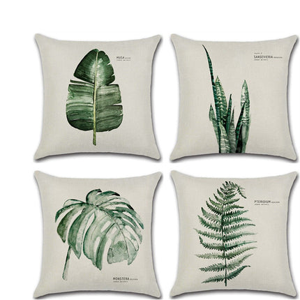 Eenvoudige en elegante linneblaar kussing