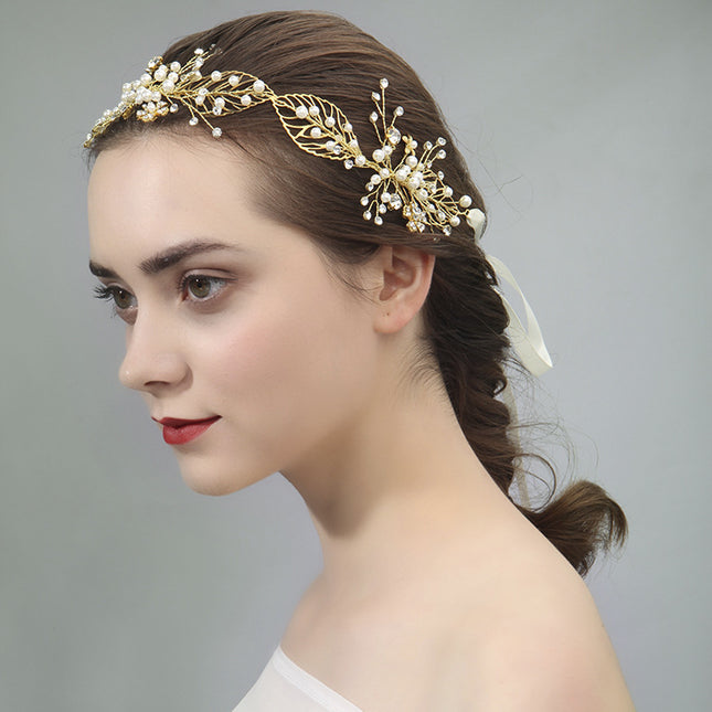 Handgemaakte Kopband Bruidsallooiara Met Diamante