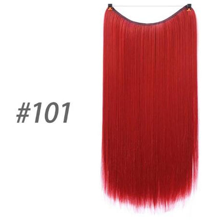 S-noilite 20 inches Invisible Wire No Clips in Hair Extensions Secret Fish Line Hairpieces Silky Straight Synthetic