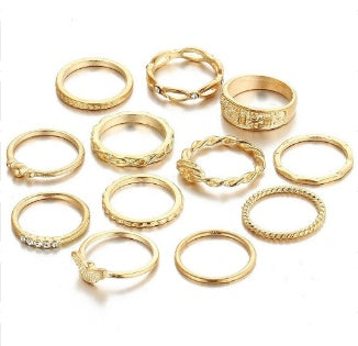 Set Golden Boho Knuckle Ring Set