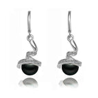 Oorbelle / Silwer swart