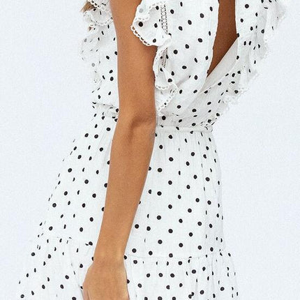Lace lace-up dress