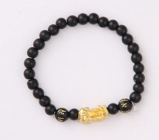 Obsidian 18K Goud Armband ses dapper woorde op hand en klein Pêrel vervoer geskenke groothandel