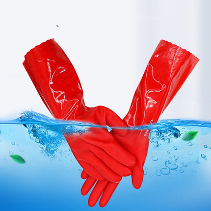 Extended Rubber Gloves With Plush Lining