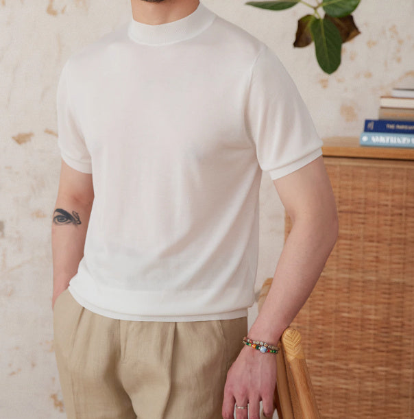 Slim Fit Small Round Neck Short Sleeve