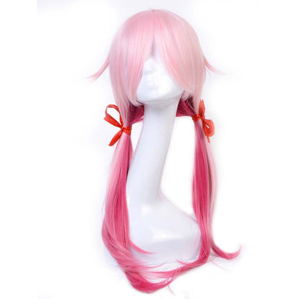Cosplay animasie Pienk dubbelponiestert pruik