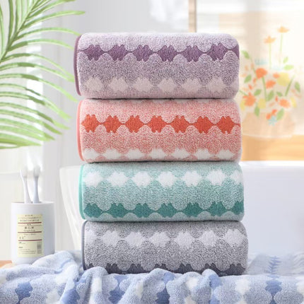 Wide Stripe Dark Stripe Coral Velvet Printing Towels Suit