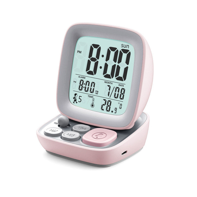Led Cartoon Alarm Clock Children's Mute Multi-functional