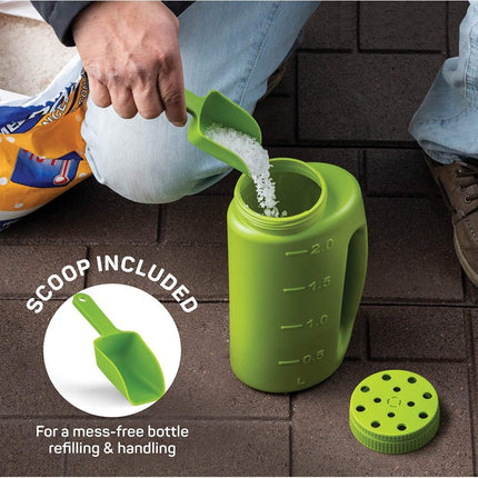 Hand Held Seed Fertilizer Salt Spreader Adjustable Hole 2L