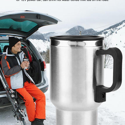 Stainless Steel Vehicle Heating Cup Electric Heating Car Kettle Camping Travel Kettle Water Coffee Milk Thermal Mug